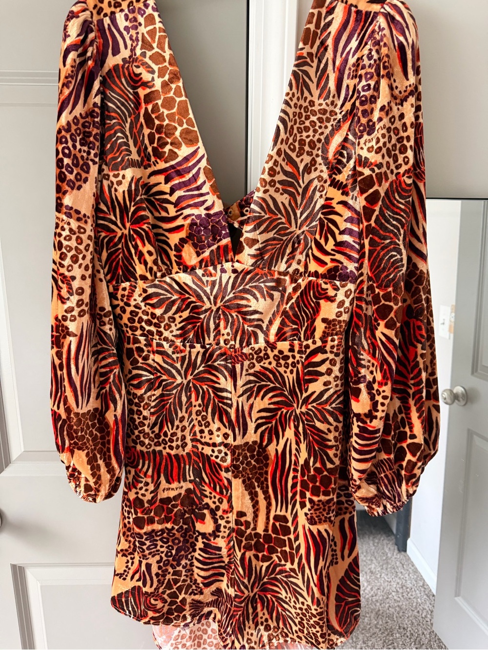Anthropologie Tropical Animal Print V-Neck Romper